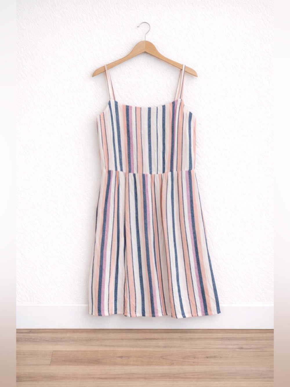 GAP Striped Mini Dress Coastal Summer A-Line Pink White Beachy Effortless Size S